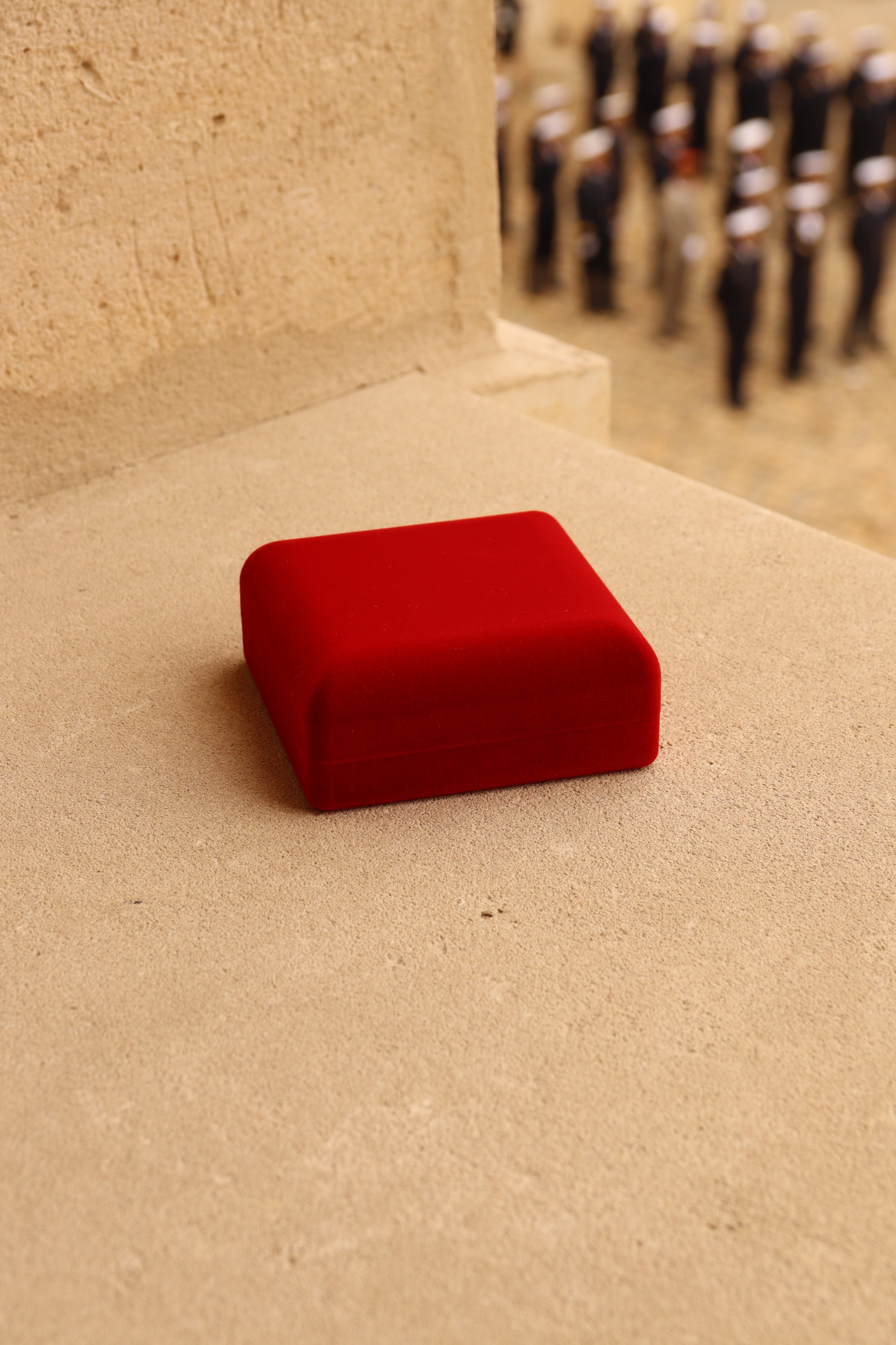 Écrin en velours rouge